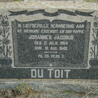 TOIT Johannes Jacobus, du 1904-1949