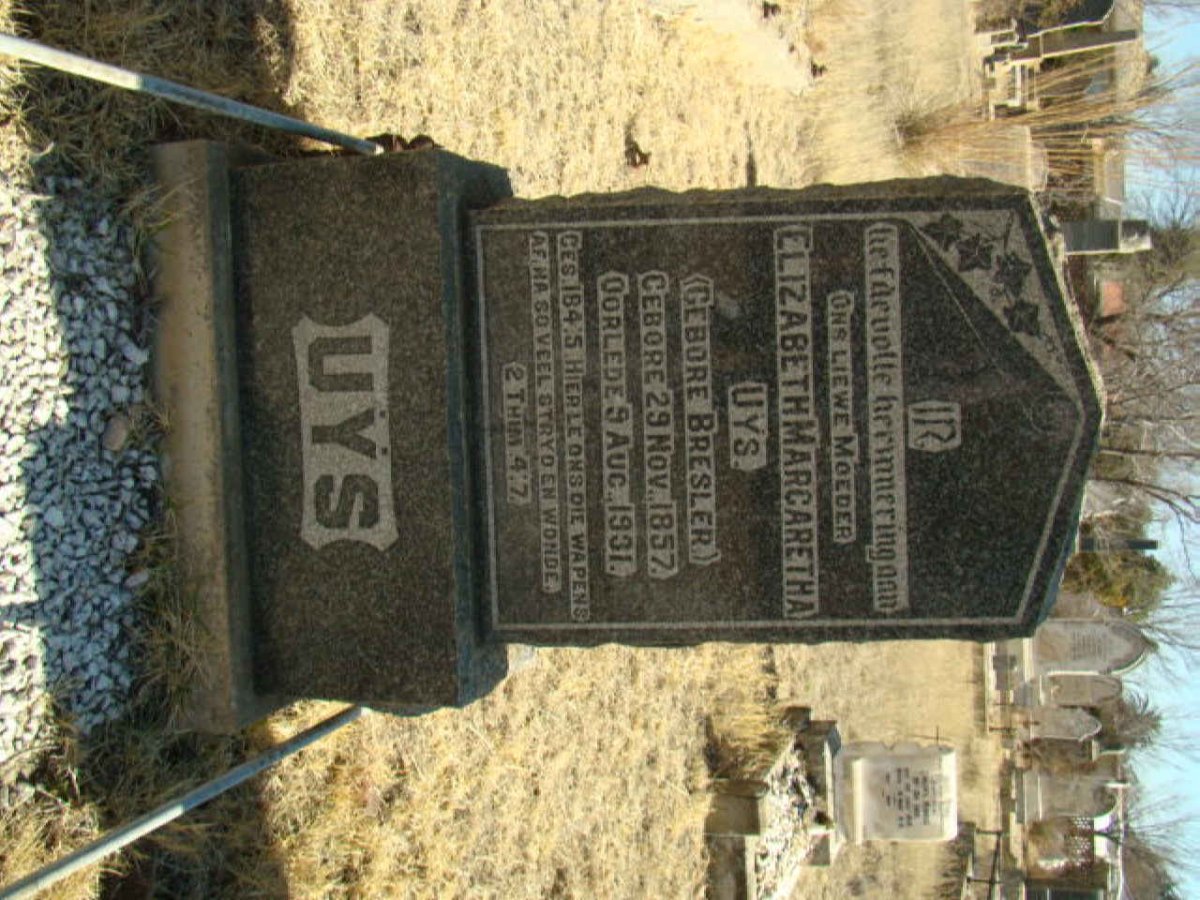 UYS Elizabeth Margaretha nee BRESLER 1957-1931