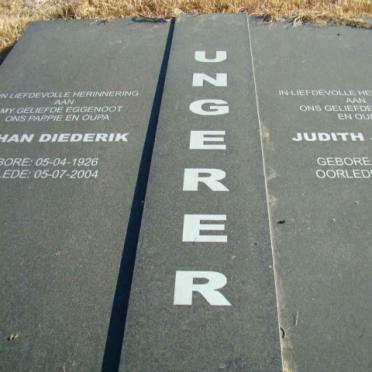 UNGERER Johan Diederik 1926-2004 &amp; Judith Jacoba 1927-