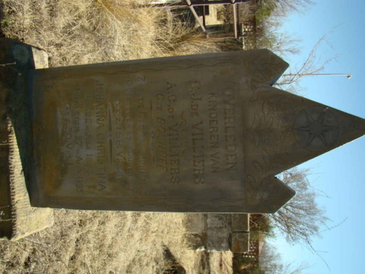 VILLIERS; de 1893-189? :: DE VILLIERS Johanna Christina 1894-1895