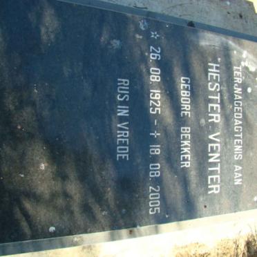 VENTER Hester nee BEKKER 1925-2005