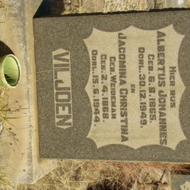 VILJOEN Albertus Johannes 1865-1949 &amp; Jacomina Christina WEIDEMAN 1868-1944