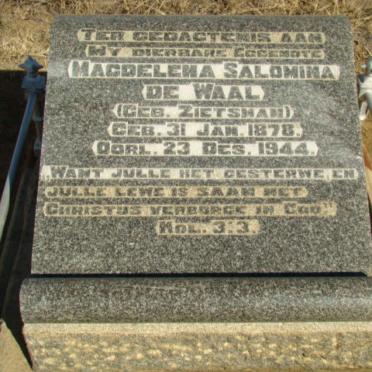 WAAL Magdelena Salomina, de nee ZIETSMAN 1878-1944