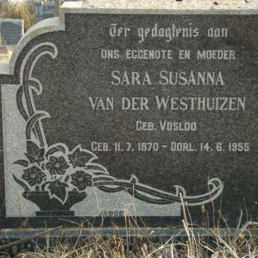 WESTHUIZEN Sara Susanna, van der nee VOSLOO 1870-1955