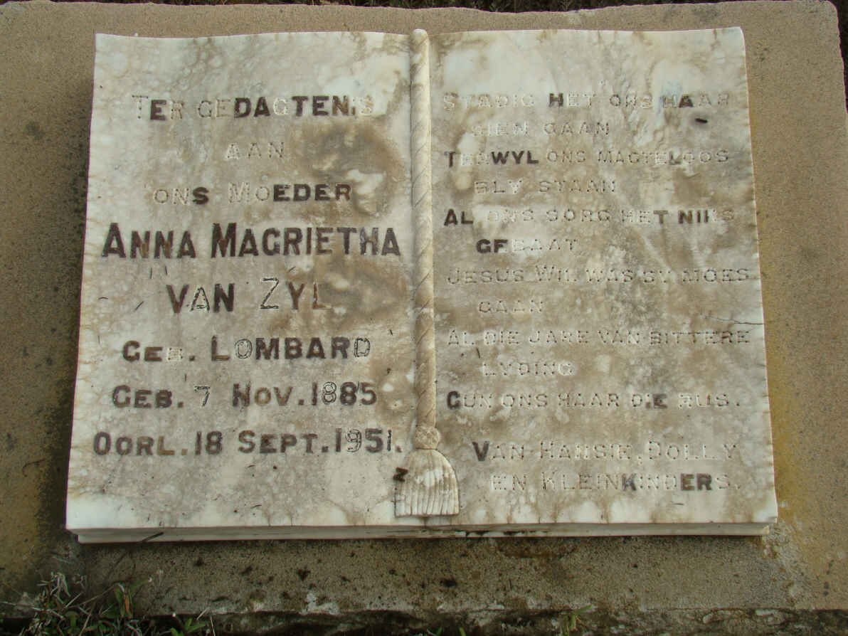 ZYL Anna Magrietha, van 1885-1951