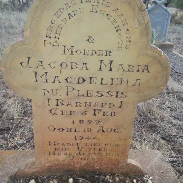 PLESSIS Jacoba Maria Magdalena, du nee BARNARD 1892-1944