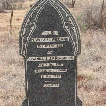 WIEGAND H. Wessel 1905-1933 :: J. V. RENSBURG Susanna J. 1907-1933
