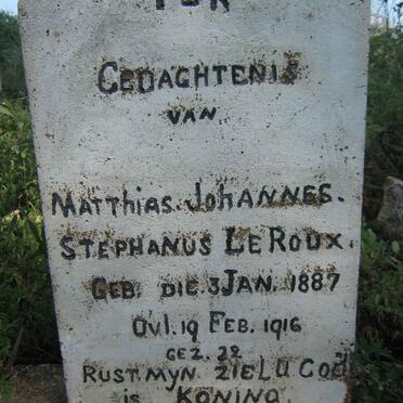 ROUX Matthias Johannes Stephanus, le 1887-1916