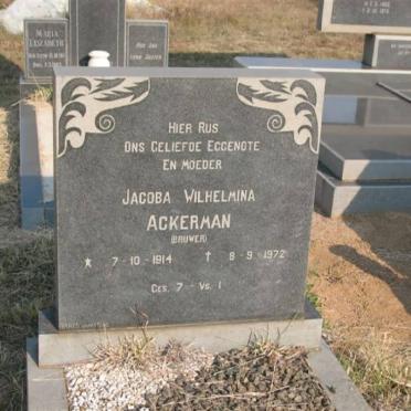 ACKERMAN Jacoba Wilhelmina nee BRUWER 1914-1972