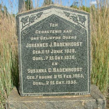 BADENHORST Johannes J. 1858-1936 &amp; Susanna C. FOUCHE 1865-1935