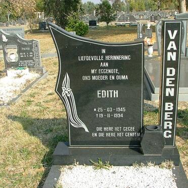 BERG Edith, van den 1945-1994