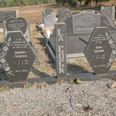 COCK Johannes Frederick, la 18??-1978 &amp; Maria Susanna ??-??