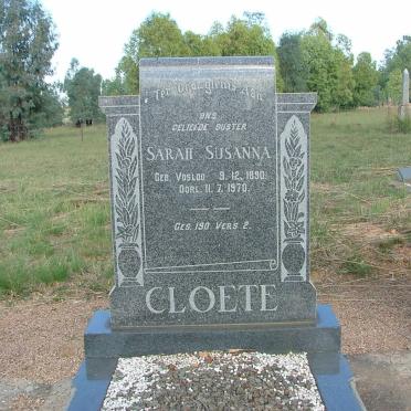 CLOETE Sarah Susanna nee VOSLOO 1890-1970
