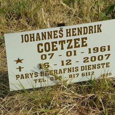COETZEE Johannes Hendrik 1961-2007