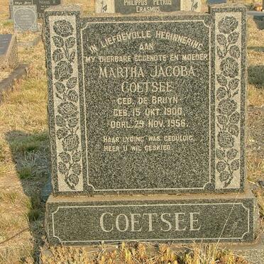 COETSEE Martha Jacoba nee DE BRUYN 1900-1956
