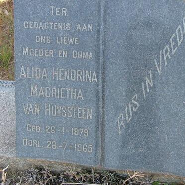 HUYSSTEEN Alida Hendrina Magrietha, van 1879-1965