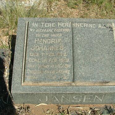 JANSEN Hendrik Johannes 1872-1948
