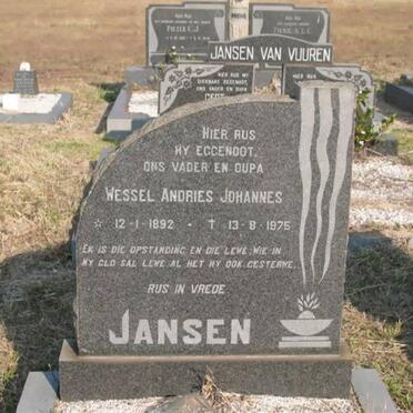 JANSEN Wessel Andries Johannes 1892-1975