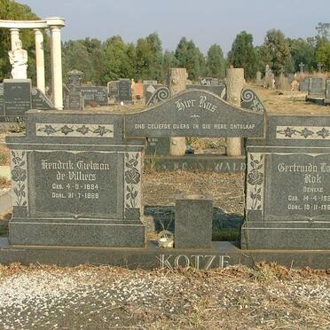 KOTZE Hendrik Tielman De Villiers 1894-1966 &amp; Gertruida Louisa Kok BENEKE 1894-1963