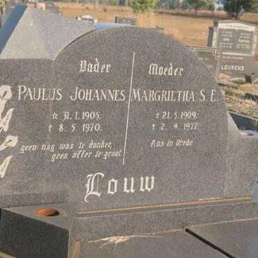 LOUW Paulus Johannes 1905-1970 &amp; Margrietha S.E. 1909-1977