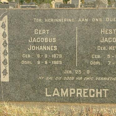 LAMPRECHT Gert Jacobus Johannes 1879-1969 &amp; Hester Jacoba KEYSER 1886-1958
