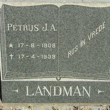 LANDMAN Petrus J.A. 1908-1939
