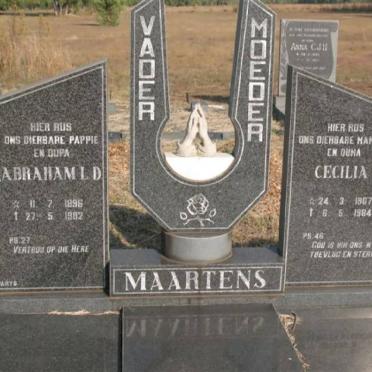 MAARTENS Abraham L.D. 1896-1982 &amp; Cecilia J. 1907-1984