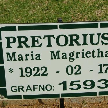 PRETORIUS Maria Magrietha 1922-