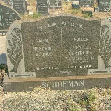 SCHOEMAN Hendrik Jacobus 1891-1963 &amp; Cornelia Gertruida Margarietha RADEMAN 1899-1985