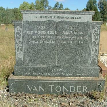 TONDER Gert Jacobus Petrus, van 1866-1942 &amp; Anna Susanna BORNMAN 1872-1948