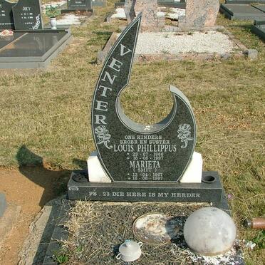 VENTER Louis Phillippus 1966-1997 &amp; Marieta SMIT 1967-1997