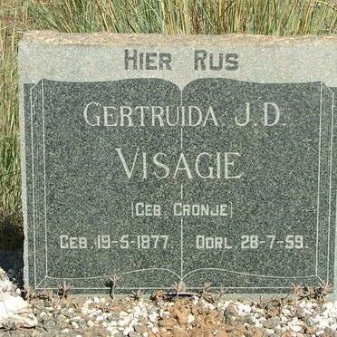 VISAGIE Gertruida J.D. nee CRONJE 1877-1959