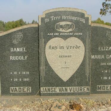 VUUREN Daniel Rudolf, Janse van 1879-1961 &amp; Elizabeth Maria Catharina HATTINGH 1891-1983