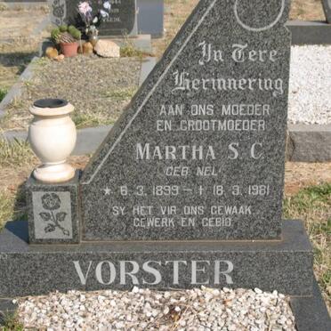 VORSTER Martha S.C. nee NEL 1899-1981