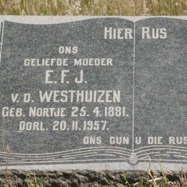 WESTHUIZEN E.F.J., v.d. nee NORTJE 1881-1957