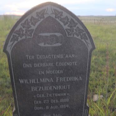 BEZUIDENHOUT Wilhelmina Fredrika nee ZIETSMAN 1888-1954