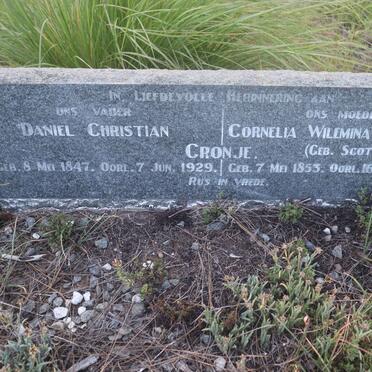 CRONJE Daniel Christian 1847-1929 & Cornelia Wilemina Frederika SCOTT 1853-1929