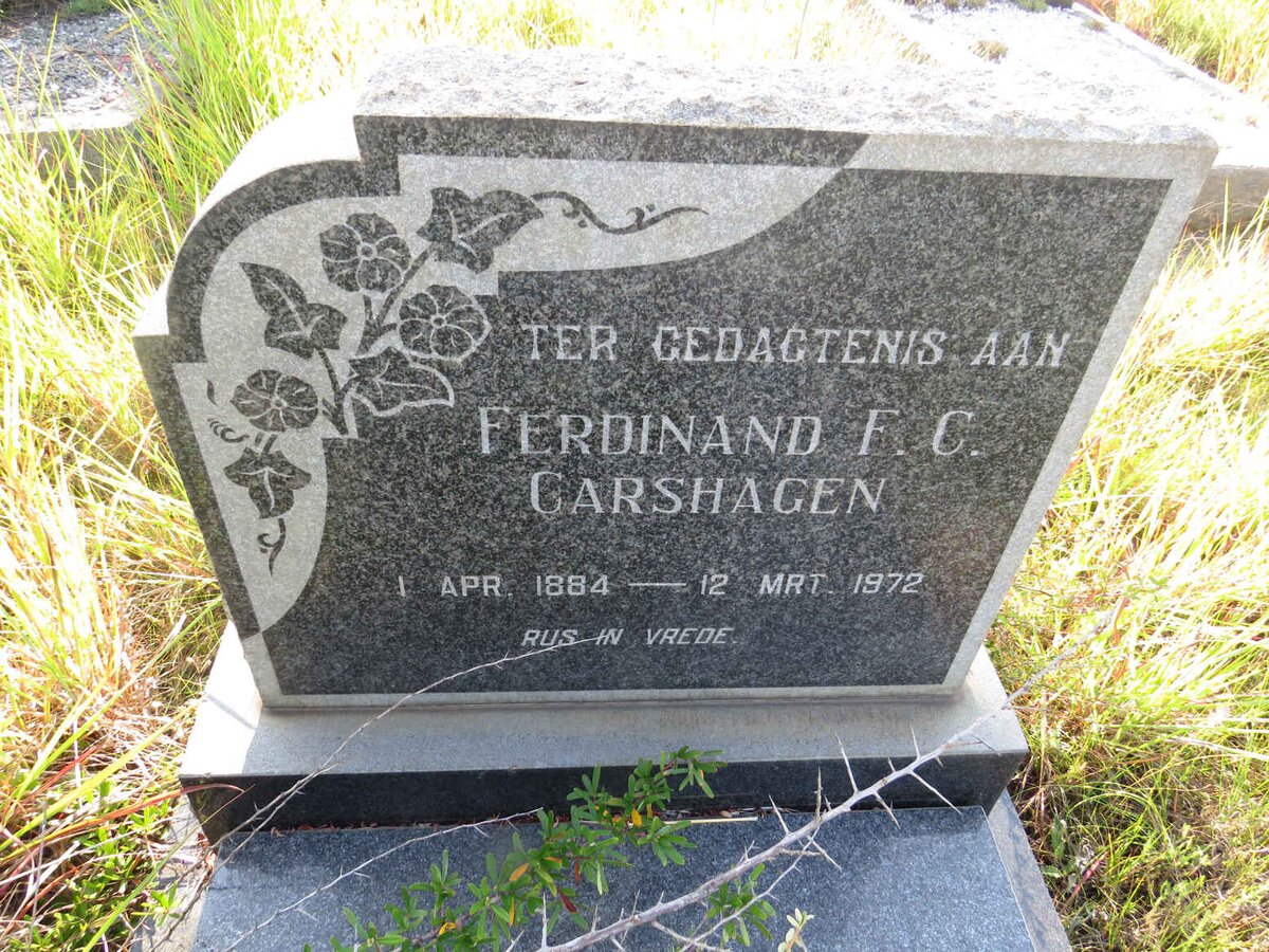 CARSHAGEN Ferdinand F.C. 1884-1972