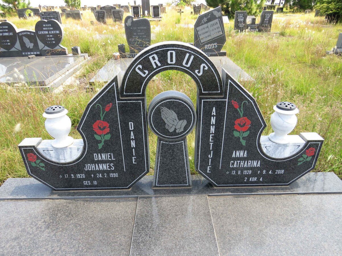 CROUS Daniel Johannes 1920-1990 & Anna Catharina 1928-2018