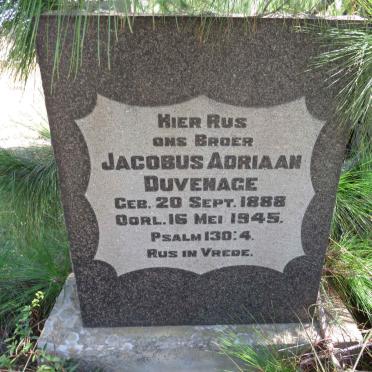 DUVENAGE Jacobus Adriaan 1888-1945