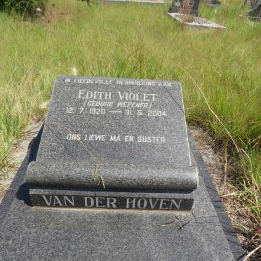 HOVEN Edith Violet, van der nee WEPENER 1920-2004