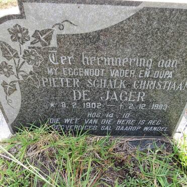 JAGER Pieter Schalk Christiaan, de 1902-1983
