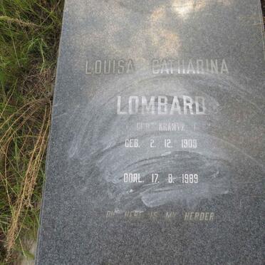 LOMBARD Louisa Catharina nee KRANTZ 1909-1989