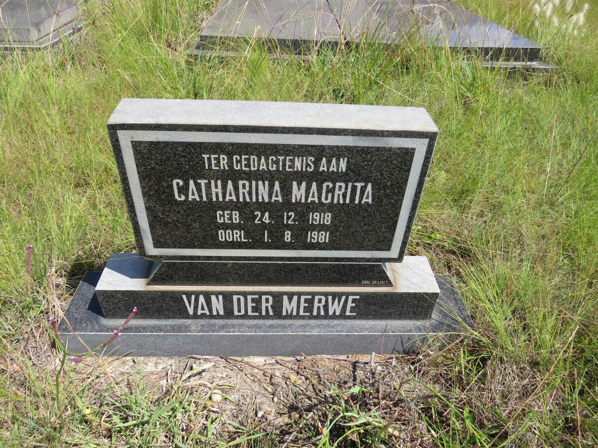 MERWE Catharina Magrita, van der 1918-1981