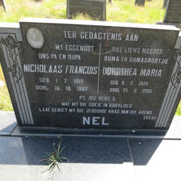 NEL Nicholaas Francois 1919-1987 & Dorothea Maria 1924-2005