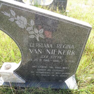 NIEKERK Gerriana Regina, van nee STEYN 1960-1998