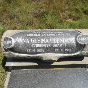 ODENDAAL Anna Gesina voorheen SWART 1922-1991