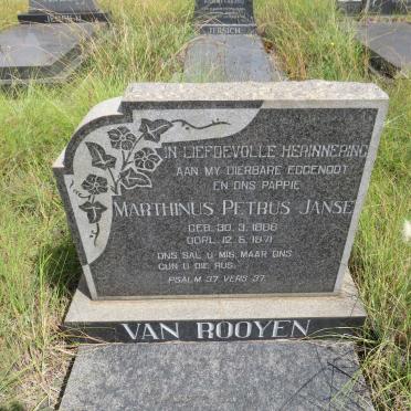 ROOYEN Marthinus Petrus Janse, van 1886-1971