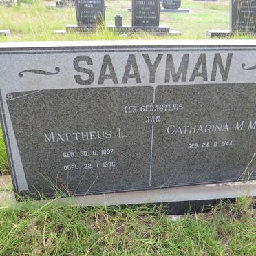 SAAYMAN Mattheus L. 1937-1996 & Catharina M.M. 1944-