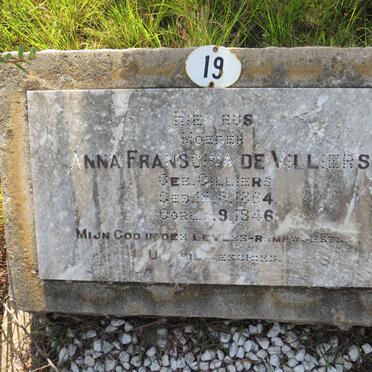 VILLIERS Anna Franscina, de nee CILLIERS 1864-1946